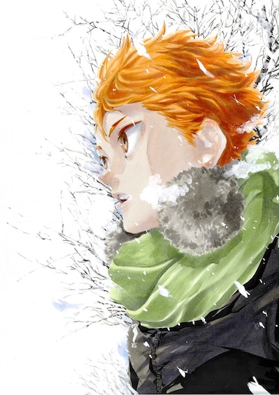 「ハイキュー!! Complete Illustration Book 終わりと始まり」表面用の描き下ろしカバーイラスト。(c)古舘春一/集英社