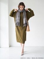 「夏目友人帳 ケーブルニットワンピース」着用イメージ