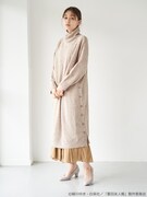 「夏目友人帳 ケーブルニットワンピース」着用イメージ