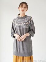 「夏目友人帳 ジャガードニットチュニック」着用イメージ