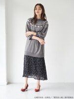 「夏目友人帳 ジャガードニットチュニック」着用イメージ