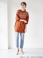 「夏目友人帳 ジャガードニットチュニック」着用イメージ