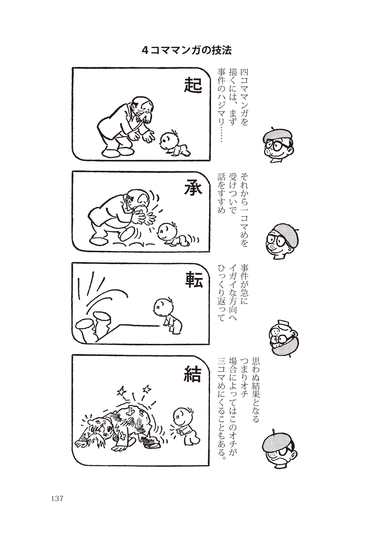 「手塚治虫のマンガの教科書 マンガの描き方とその技法」より。