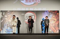 「劇場版『鬼滅の刃』無限列車編」公開御礼舞台挨拶より。左から花江夏樹、日野聡、石田彰。