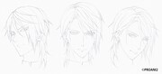 衛藤昂輝アニメ版表情設定ラフ画。