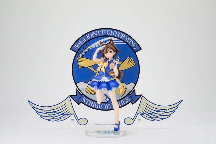 「『第501統合戦闘航空団 ストライクウィッチーズ ROAD to BERLIN』宮藤芳佳 ワールドウィッチーズミュージックフェスタ2019Ver.」と「アクリルステージボード」。