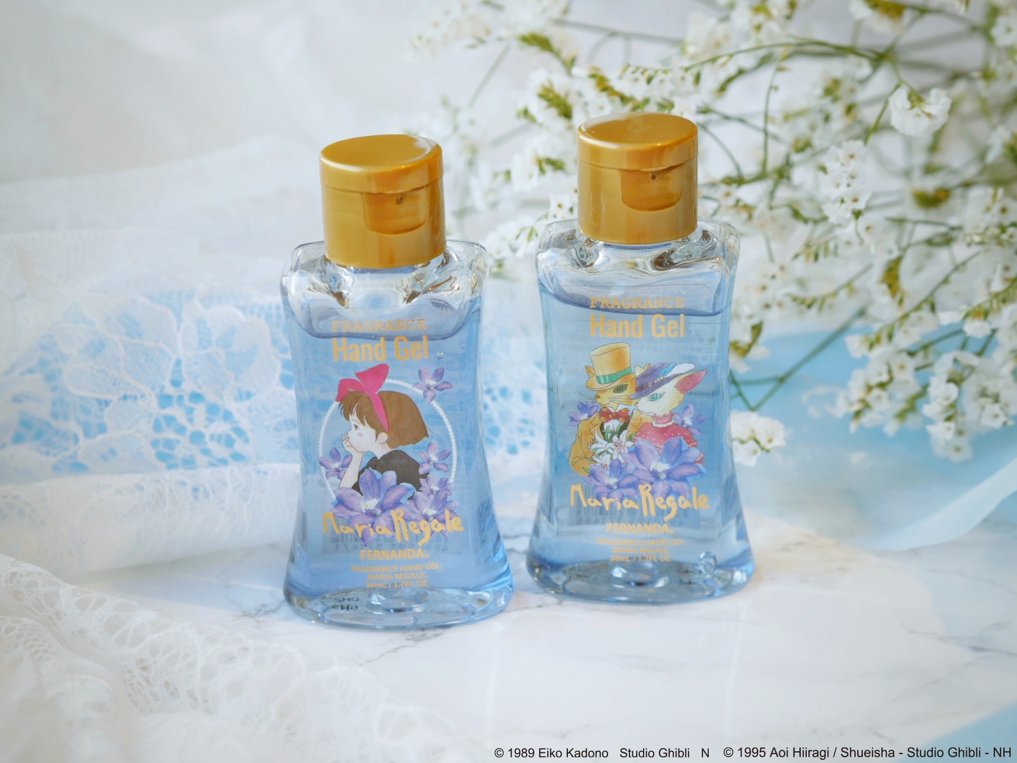 「魔女の宅急便」と「耳をすませば」のハンドジェル。