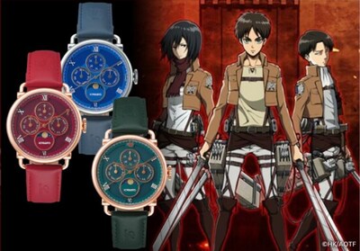 アニメ「進撃の巨人」をイメージした腕時計。
