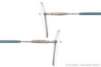 ベディヴィエールモデルのメガネ。アガートラムのイメージをつる部分のデザインとして表現。