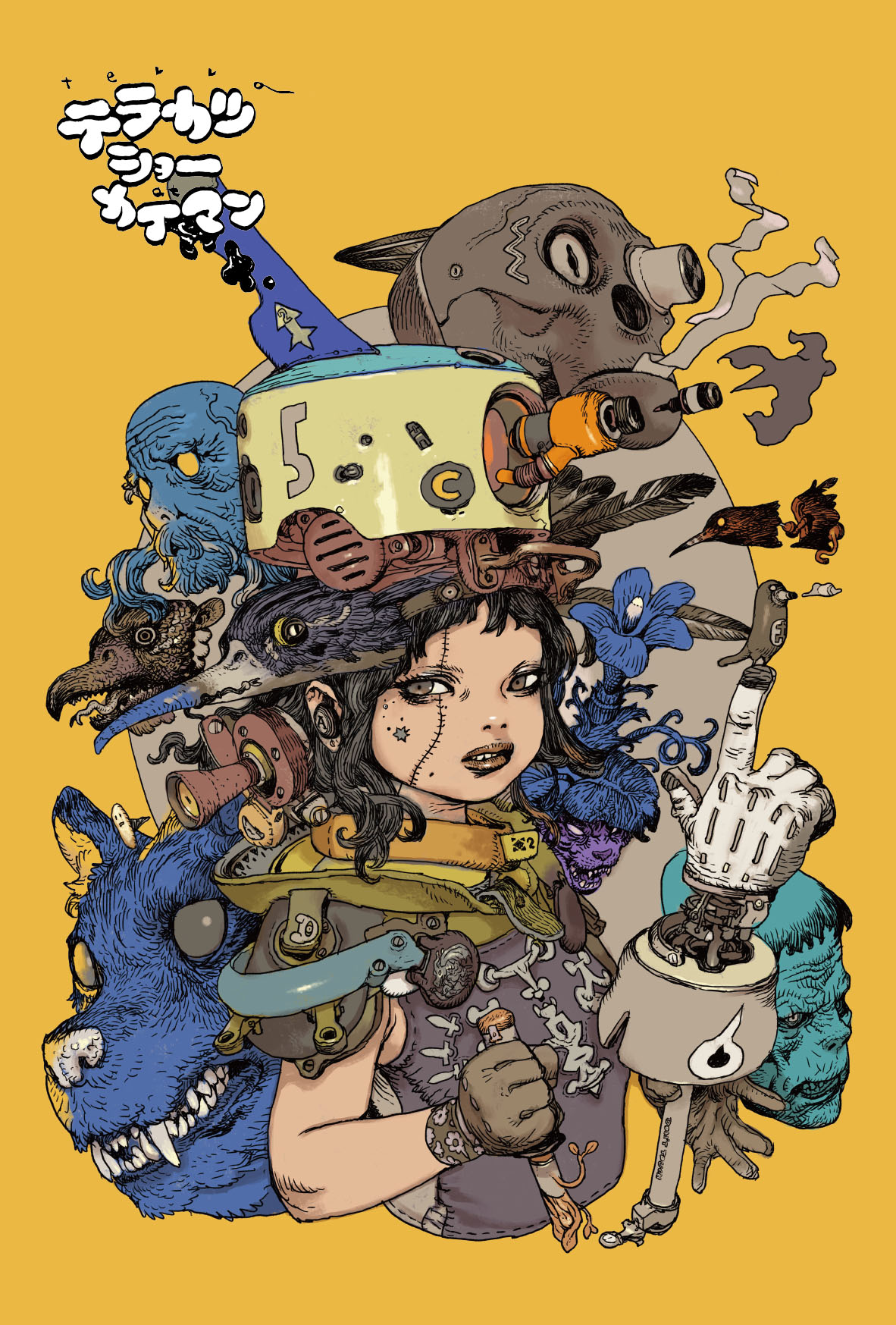 「テラカツショーatカイマン」DM用のイラスト。