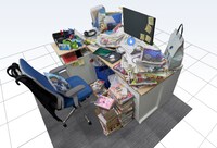 「編集者3D机」のイメージ。