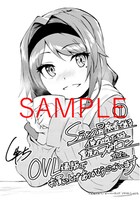 OVERLAP STOREで原作小説2巻、コミカライズ版1巻を同時購入した人に配布される描き下ろし二つ折りイラストカードの裏面。