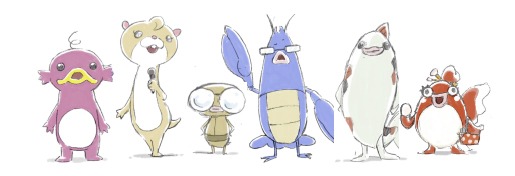 「エビシー修業日記」のキャラクター。  (c)ABCIEE Anime Project