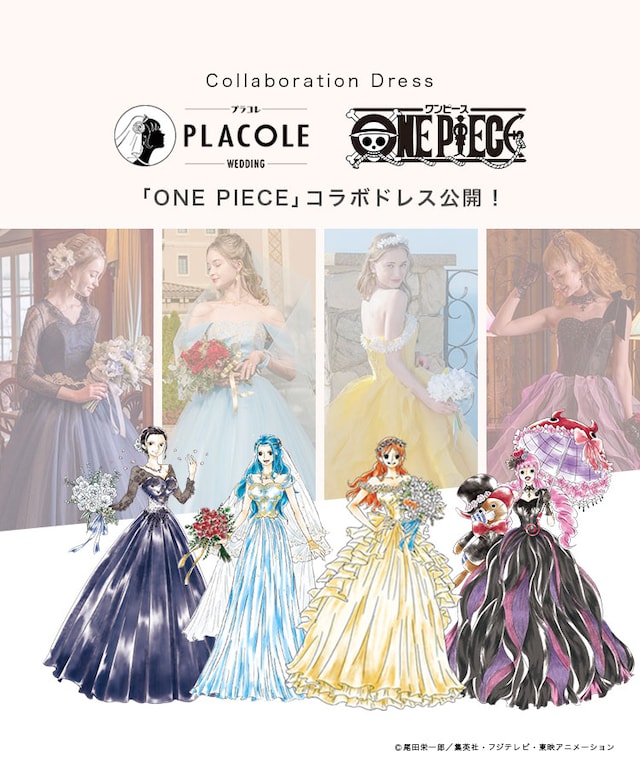 「ONE PIECE」とPLACOLE WEDDINGのコラボウェディングドレス。