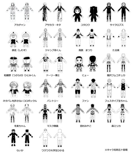 各誌の連載作家描き下ろしによる全22種のキャラクター。