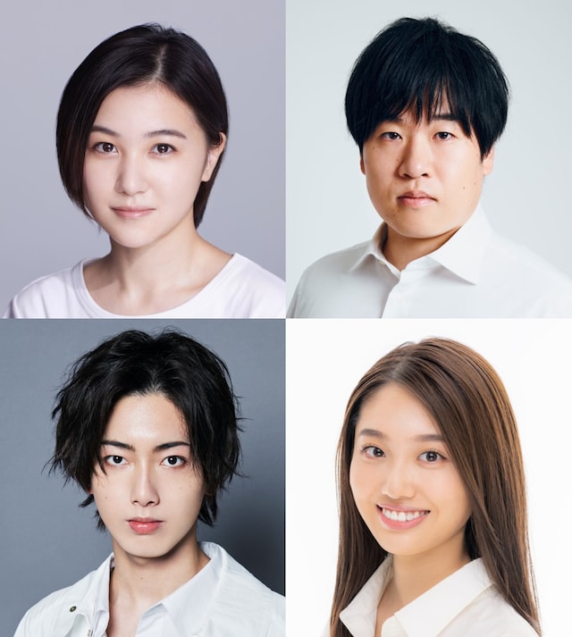 左上から時計回りに山口まゆ、森田甘路、藤江萌、中本大賀。