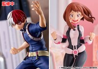 左から「POP UP PARADE 轟焦凍 ヒーローコスチューム Ver.」と「POP UP PARADE 麗日お茶子 ヒーローコスチューム Ver.」。