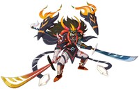 須佐野オウジロウが魔神ウォッチの力を使って変身するスサノブレイダス。