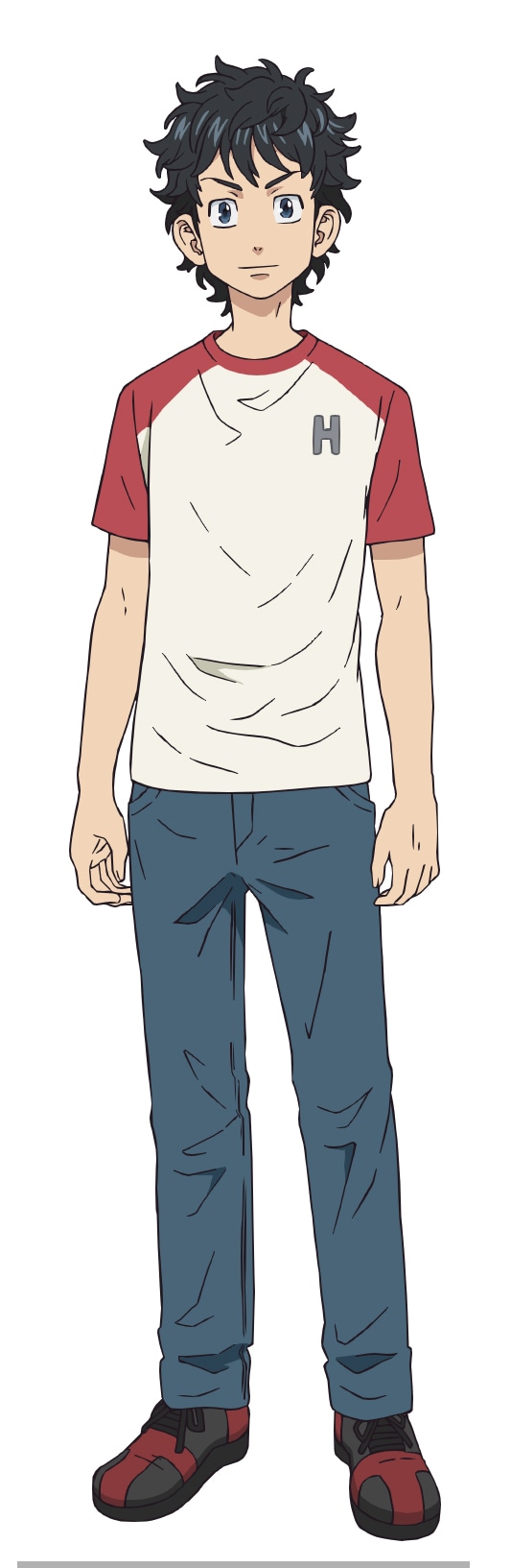 現代の花垣武道（CV：新祐樹）。人生どん底のダメフリーター。中学時代が人生のピークで、当時付き合っていた唯一の恋人の橘日向（ヒナタ）が殺されたことをニュースで知る。ある日、突如12年前へタイムリープすることになる。(c)和久井健・講談社／アニメ「東京リベンジャーズ」製作委員会