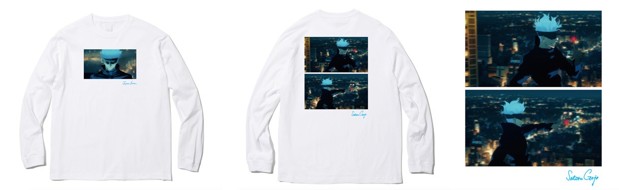 「呪術廻戦 x ZOZOTOWN 五条 悟 OP ロング Tシャツ」。価格は税込6490円。カラーはホワイト、ブラックがラインナップされた。「ロングTシャツ」は、伏黒恵、釘崎野薔薇、狗巻棘ver.も展開される。