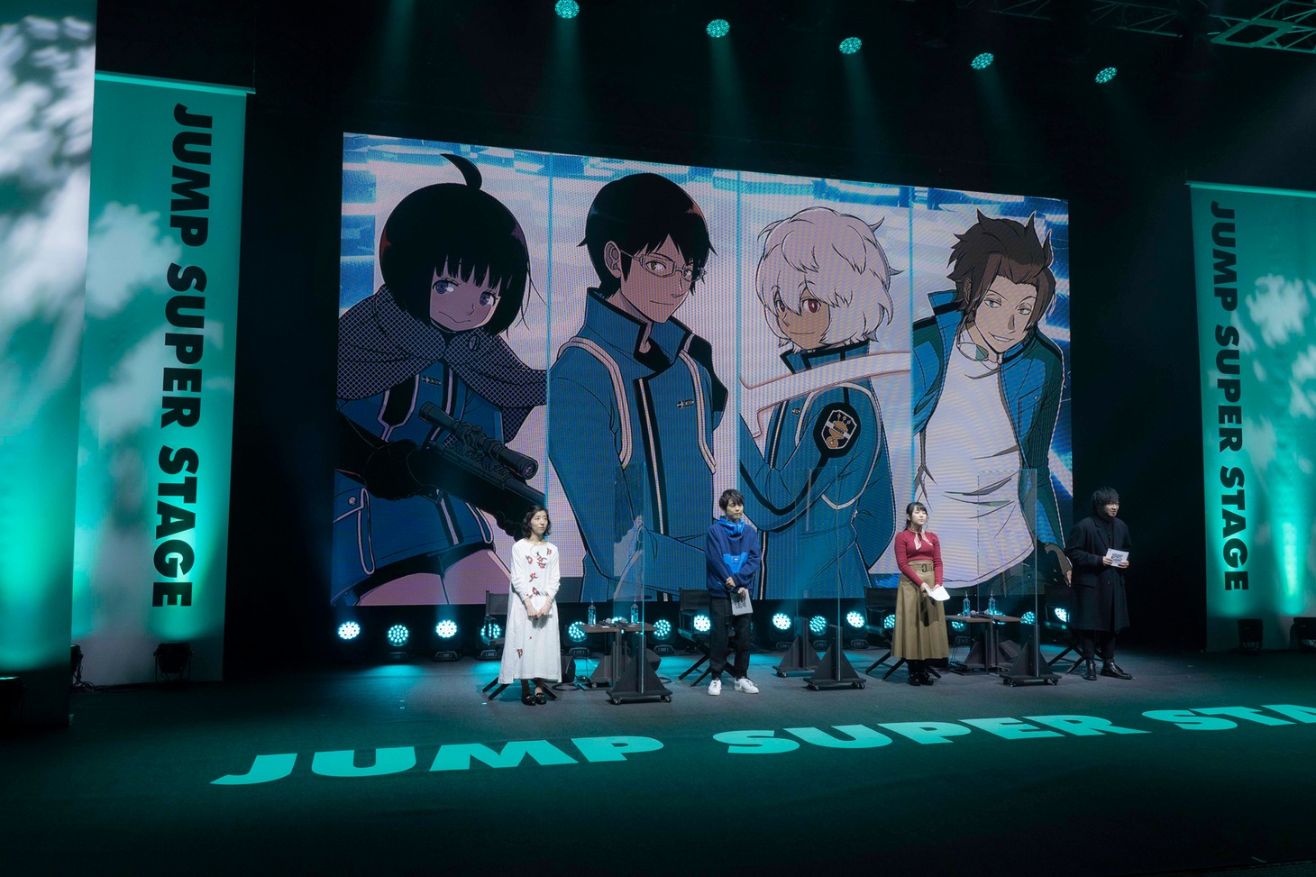 本日「ジャンプフェスタ 2021 ONLINE」内で生配信された「ワールドトリガー」のジャンプスーパーステージでの様子。(c)SHUEISHA Inc. All rights reserved.
