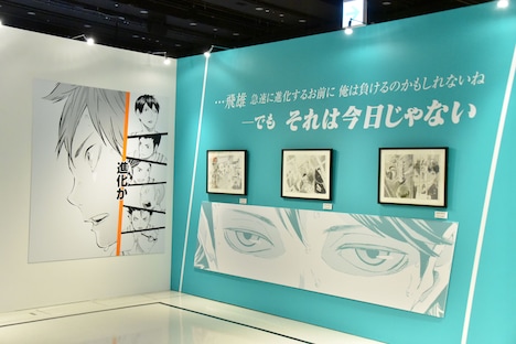 「連載完結記念 ハイキュー!!展」東京会場の様子。
