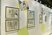 「連載完結記念 ハイキュー!!展」東京会場の様子。