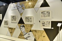 「連載完結記念 ハイキュー!!展」東京会場の様子。