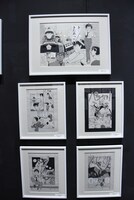 「機動警察パトレイバー」の原画展示コーナーより。