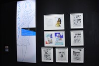 「パンゲアの娘 KUNIE」の原画展示コーナーより。