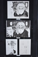 「白暮のクロニクル」の原画展示コーナーより。