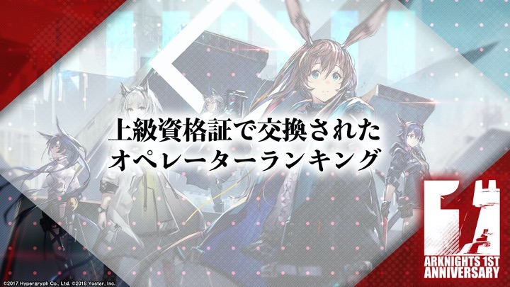 「アークナイツ1周年記念公式生放送」のスライド。