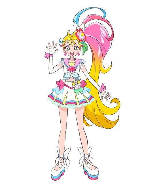 キュアサマー。チャームポントは“リップ”。名乗りは「ときめく常夏！キュアサマー！」。