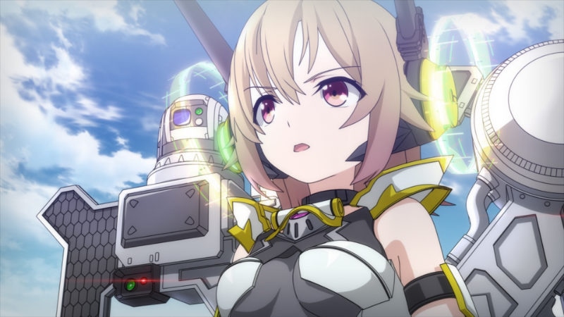 TVアニメ「装甲娘戦機」第1話より。