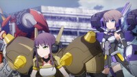TVアニメ「装甲娘戦機」第1話より。