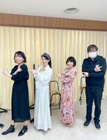 左から今千秋、三石琴乃、福圓美里、小佐野文雄。