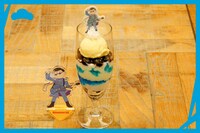 第1弾メニューの「カラ松のブルーグラスパフェ」。