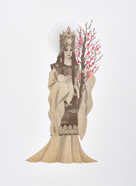 金に輝く光をイメージした「紅天女」の新ラベル。