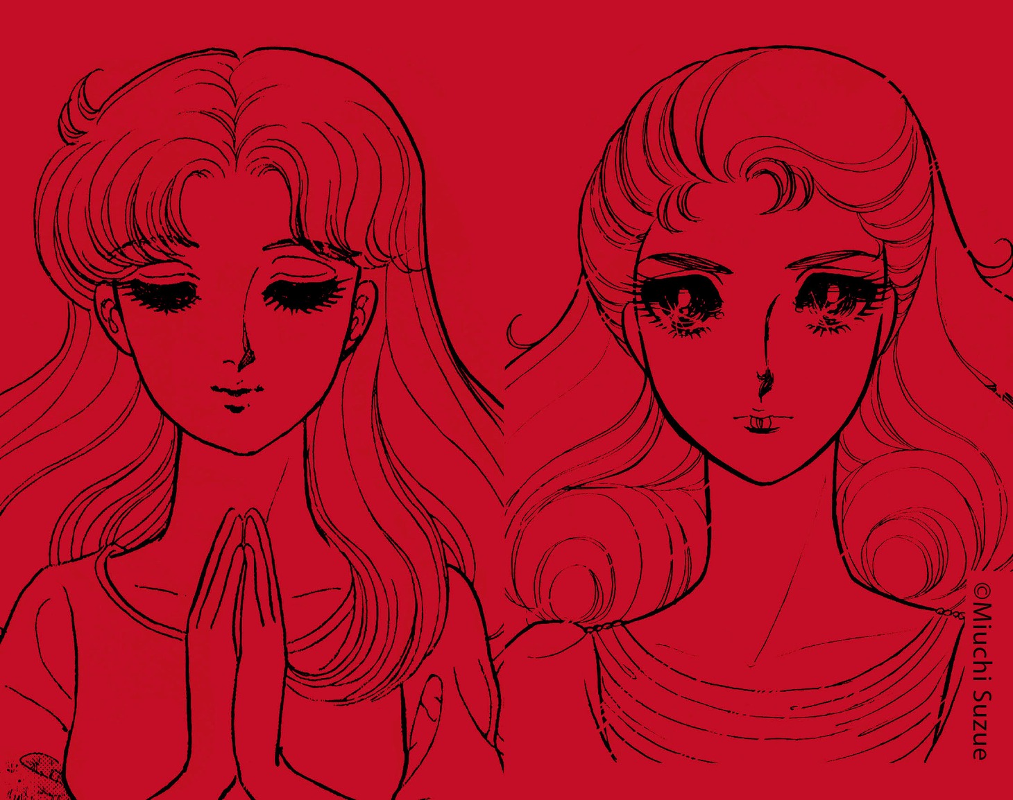 北島マヤと姫川亜弓のイラスト。