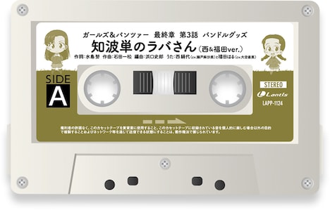 ムビチケカード第2弾の特典「知波単のラバさん（西＆福田ver.）」を収録したカセットテープ。