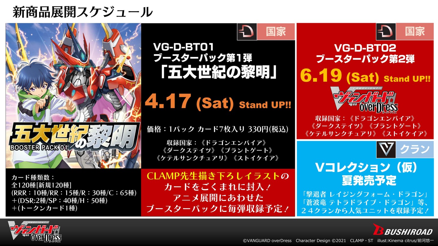 順次発売されるブースターパックの詳細。