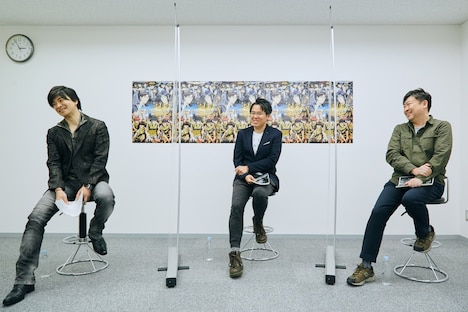 左から許斐剛、川口敬一郎、広田光毅。