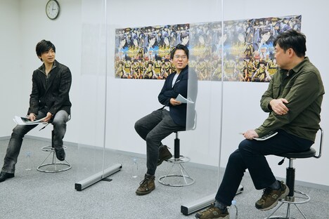左から許斐剛、川口敬一郎、広田光毅。