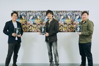 左から川口敬一郎、許斐剛、広田光毅。