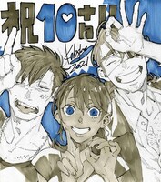 「GANGSTA」のコースケによる直筆イラスト色紙。