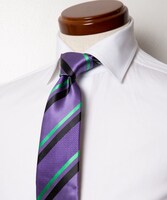 「初号機 碇シンジ シリーズ」マルチストライプ柄ネクタイの着用イメージ。