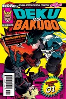 4月23日から5月23日まで来場者特典として配布される「特製リーフ VOL.1：緑谷出久＆爆豪勝己」（収録エピソード：第120話 「三人」）。  (c)堀越耕平/集英社