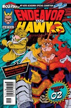 5月24日から6月27日まで来場者特典として配布される「特製リーフ VOL.2：エンデヴァー&ホークス」（収録エピソード：第186話 「エンデヴァー＆ホークス」）。  (c)堀越耕平/集英社