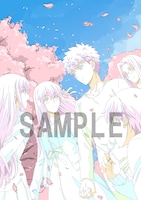 ANIPLEX＋での購入者に配布されるA3キャンバスカードに使用されるイラストの線画。