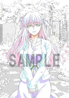 アニメイトでの購入者に配布されるB2タペストリーに使用されるイラストの線画。